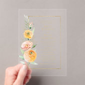 Elegant Modernes orangefarbenes Wasser Acryleinladungen (Insitu (Handheld))