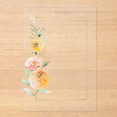 Elegant Modernes orangefarbenes Wasser Acryleinladungen (Vorderseite)