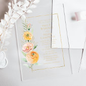 Elegant Modernes orangefarbenes Wasser Acryleinladungen