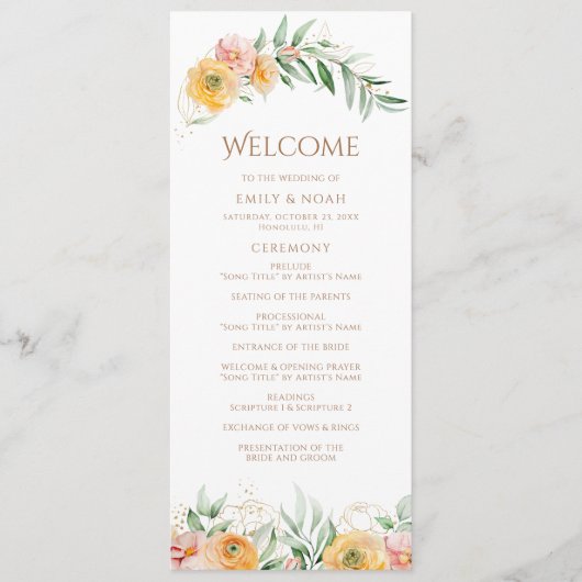 Elegant Modernes orangefarbenes Wasser Programm (Vorderseite)