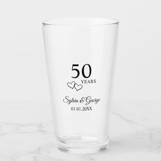 Elegant Modernes Personalisiertes Geschenk zum 50. Glas (Vorderseite)