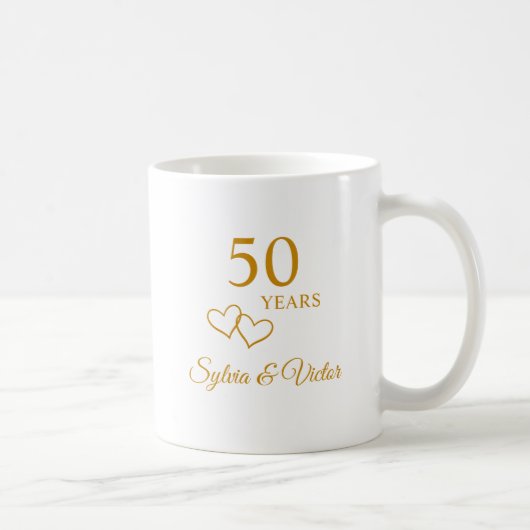 Elegant Modernes Personalisiertes Geschenk zum 50. Kaffeetasse (Rechts)