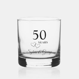Elegant Modernes Personalisiertes Geschenk zum 50. Whiskyglas
