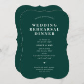 ELEGANT Modernes Probe Dinner dunkelgrün Einladung (Vorne/Hinten)