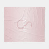 Elegant Modernes Rosa Ombre Name & Monogram Fleecedecke (Vorderseite (Horizontal))