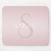 Elegant Modernes Rosa Ombre Name & Monogram Mousepad (Vorne)