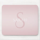 Elegant Modernes Rosa Ombre Name & Monogram Mousepad (Vorne)