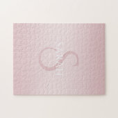 Elegant Modernes Rosa Ombre Name & Monogram Puzzle (Horizontal)