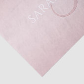 Elegant Modernes Rosa Ombre Name & Monogram Seidenpapier (Ausschnitt)