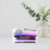 Elegant Modernes Rosa und Lila Abstrakt Visitenkarte (Stehend Vorderseite)