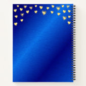 Elegant Modernes Royal Blue und Gold Mit Monogramm Notizblock (Rückseite)