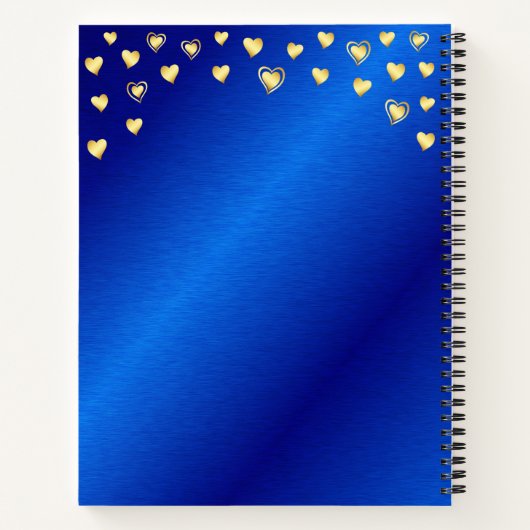Elegant Modernes Royal Blue und Gold Mit Monogramm Notizblock (Rückseite)