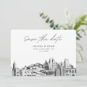 Elegant Modernes Salzkammergut Save the Date Einladung (Stehend Vorderseite)