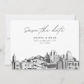 Elegant Modernes Salzkammergut Save the Date Einladung (Vorderseite)