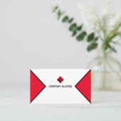 Elegant Modernes Schwarz, Rot und Weiß Visitenkarte (Stehend Vorderseite)