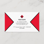 Elegant Modernes Schwarz, Rot und Weiß Visitenkarte (Rückseite)