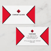 Elegant Modernes Schwarz, Rot und Weiß Visitenkarte (Vorne/Hinten)