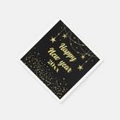 Elegant Modernes Schwarz und Gold Happy Neues Jahr Serviette (Ecke)