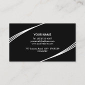 Elegant Modernes Schwarz & Weiß Visitenkarte (Rückseite)