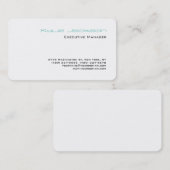 Elegant Modernes Schwarz-weißes Blau Visitenkarte (Vorne/Hinten)