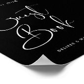 Elegant & Modernes Schwarzes Hochzeitsbuch Poster (Ecke)