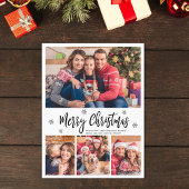 Elegant Modernes Script Collage Frohe Weihnachten Postkarte