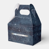 Elegant Modernes Silver Mandala Stripe Navy Blue Geschenkschachtel (Vorderseite)