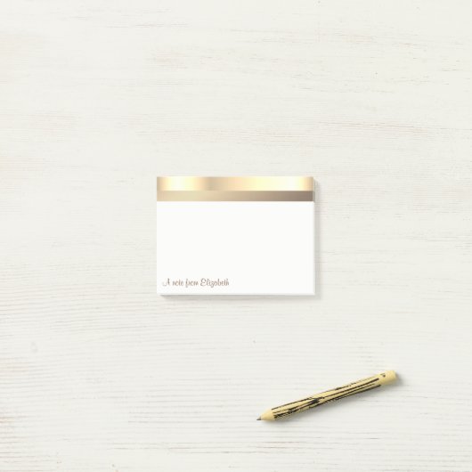 Elegant Modernes, stilvolles Gold - Personalisiert Post-it Klebezettel (Auf Schreibtisch)