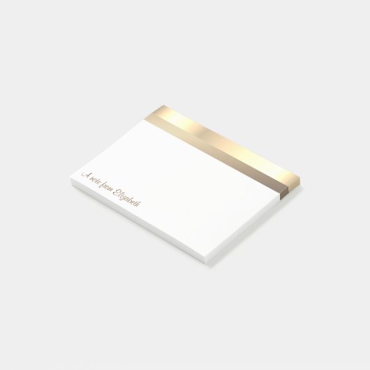 Elegant Modernes, stilvolles Gold - Personalisiert Post-it Klebezettel (angewinkelt)