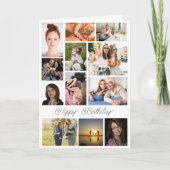 Elegant Modernes stilvolles Happy Birthday Collage Karte (Vorderseite)