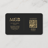 Elegant Modernes Travel Barber Monogram Black Visitenkarte (Rückseite)