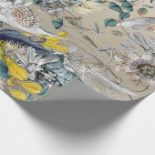 Elegant Modernes Vintages Gold Graugelbe Blüte Geschenkpapier (Ecke)