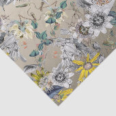 Elegant Modernes Vintages Gold Graugelbe Blüte Seidenpapier (Ausschnitt)