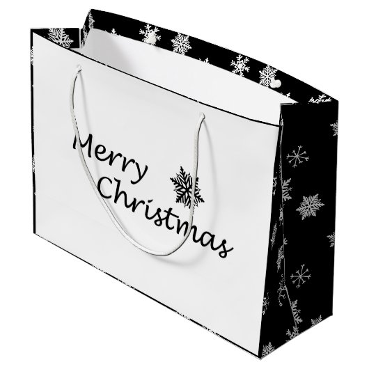 Elegant Modernes Weihnachtsfest La La La La Grosse Große Geschenktüte (Rückseite Schrägansicht)