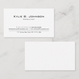 Elegant Modernes Weiß Minimalistisch Personalisier Visitenkarte