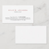 Elegant Modernes Weiß Minimalistisch Personalisier Visitenkarte (Vorne/Hinten)