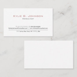 Elegant Modernes Weiß Minimalistisch Personalisier Visitenkarte