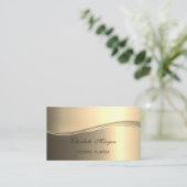Elegant Modrn Luxury Gold Visitenkarte (Stehend Vorderseite)