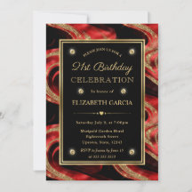 Elegant Molten Red and Gold Glitzer 21. Geburtstag
