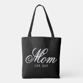Elegant Mom Established Year White Script Tasche (Rückseite)