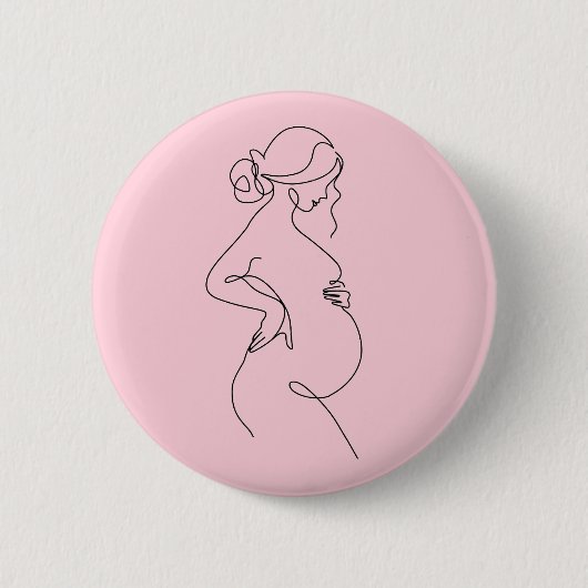 Elegant Mom-to-Be Baby Shower Favor Pin Button (Vorderseite)