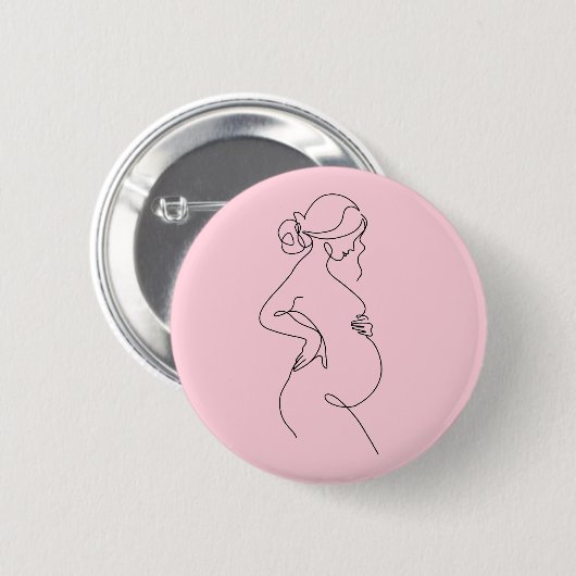 Elegant Mom-to-Be Baby Shower Favor Pin Button (Vorne & Hinten)