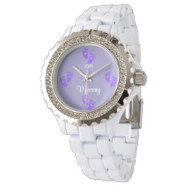 Elegant Mommy Watch with Baby Footprints Armbanduhr