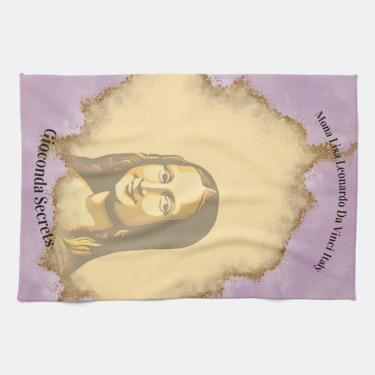 Elegant Mona Lisa Gioconda Leonardo Da Vinci Art Geschirrtuch (Horizontal)