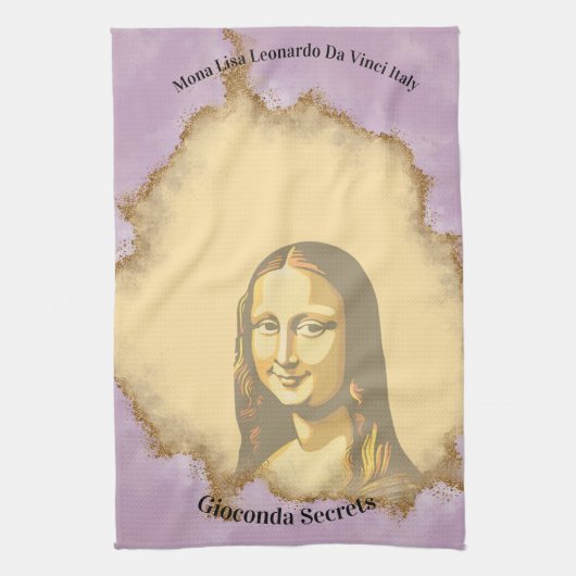 Elegant Mona Lisa Gioconda Leonardo Da Vinci Art Geschirrtuch (Vertikal)