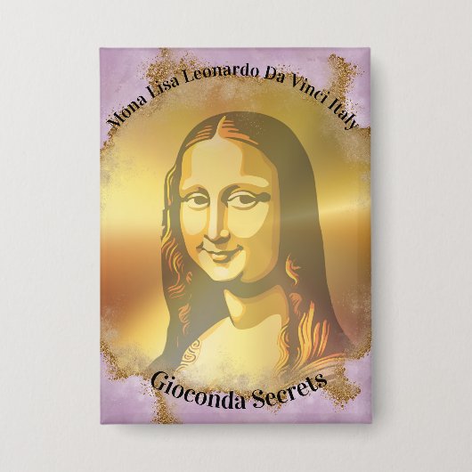 Elegant Mona Lisa Gioconda Leonardo Da Vinci Button (Vorderseite)