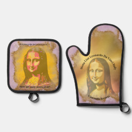 Elegant Mona Lisa Gioconda Leonardo Da Vinci Ofenhandschuh & Topflappen-Set