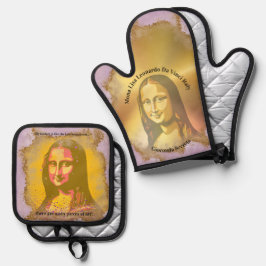 Elegant Mona Lisa Gioconda Leonardo Da Vinci Ofenhandschuh & Topflappen-Set