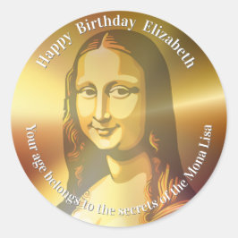 Elegant Mona Lisa Gioconda Leonardo Da Vinci Runder Aufkleber