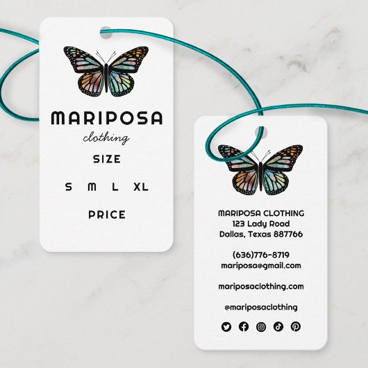 Elegant Monarch Butterfly CUSTOM Price Hang Tag
